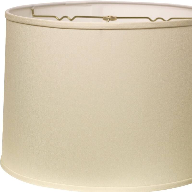 15" Ivory Throwback Drum No Slub Lampshade - 15" L x 15" W x 10.5" H