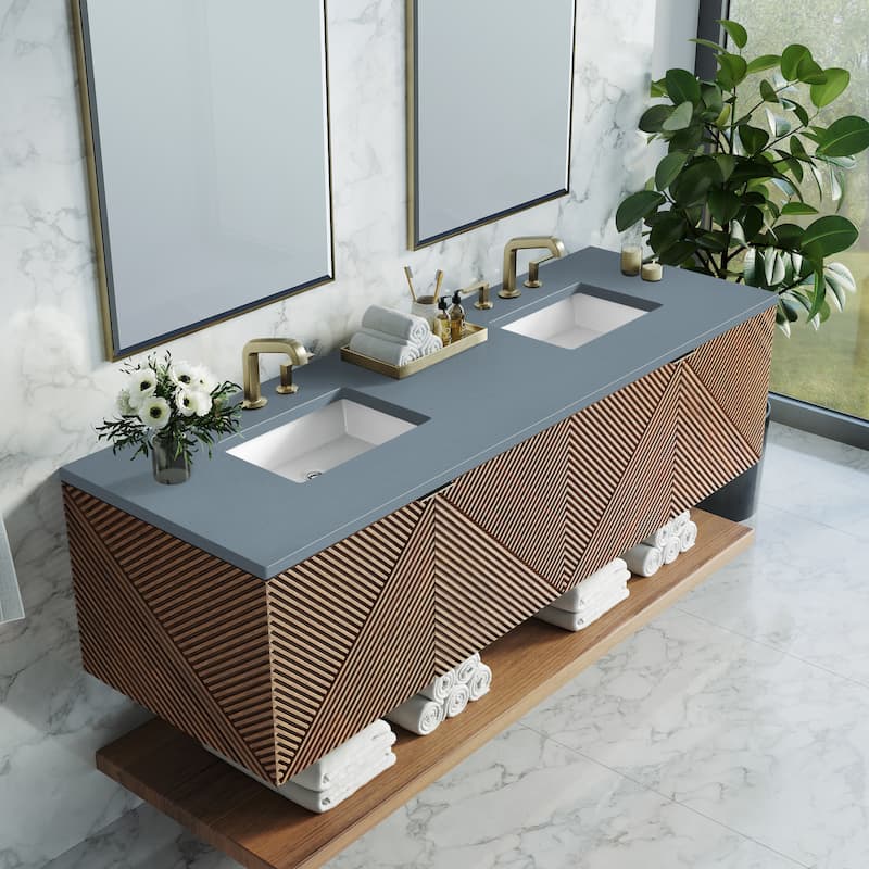 James Martin Vanities Marcello 72" Double Vanity, Chestnut