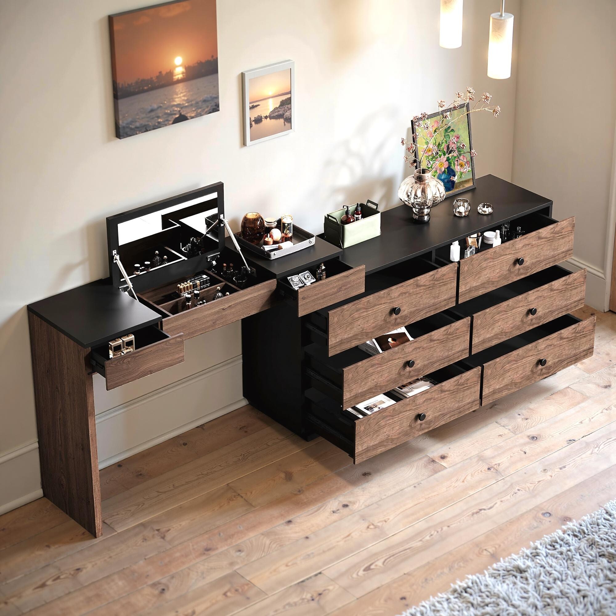 black dresser desk combo Black Floor Length Dress | Ford Dress main image 1