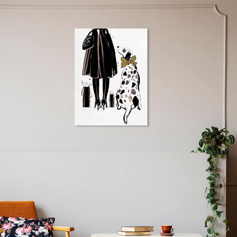 Wynwood Studio Canvas Fashion and Glam Her Best Friend Black and Metallic Gold Glam Wall Art Canvas Print - 30 x 20