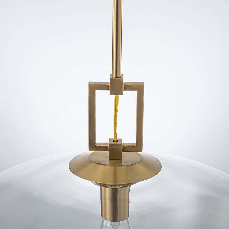 Clear Glass Chandelier 1-Light Pendant for Kithchen Dining Room - 18