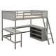 preview thumbnail 8 of 18, Modern Full Size Loft Bed With Shelves and Desk,No Box Spring Required for Bedroom
