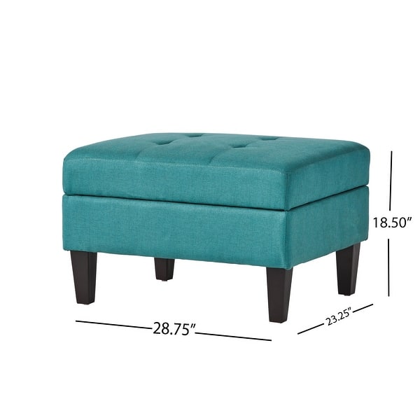 dimension image slide 2 of 3, Zahra Tufted Fabric Storage Ottoman by Christopher Knight Home