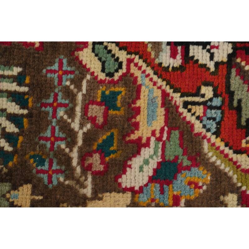 Hand Knotted Oriental 100% Wool Carpet Traditional Floral Oranges & Rust Tabriz Area Rug - 9' 5'' X 6' 5''