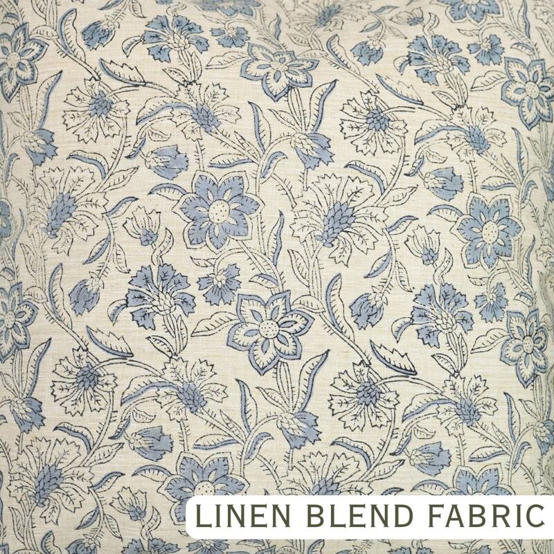 Fabdivine Hand Block Double Side Floral Print Sofa, Couch Decoration Pillow Case