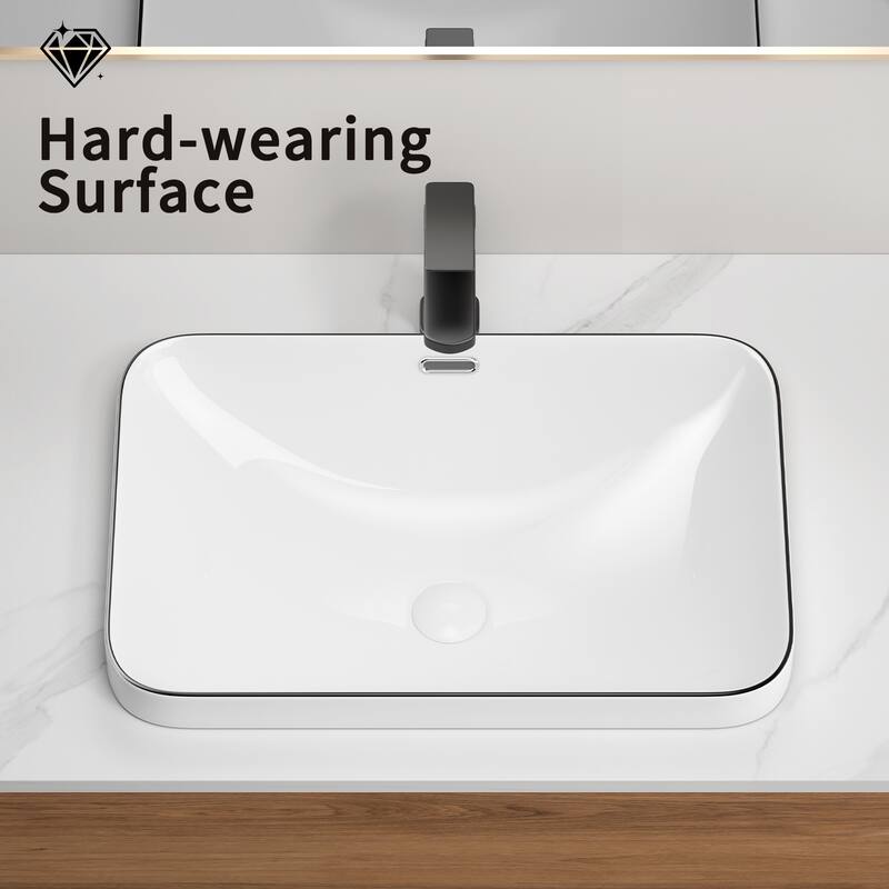 GDFStudio - Oliver Seamless Undermount Ceramic Bathroom Sink for Vanity Countertops