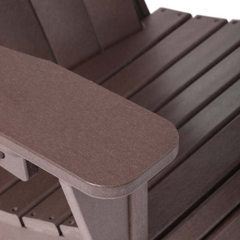 Aderson Outdoor Poly Adirondack Chair with Side Table and Ottoman