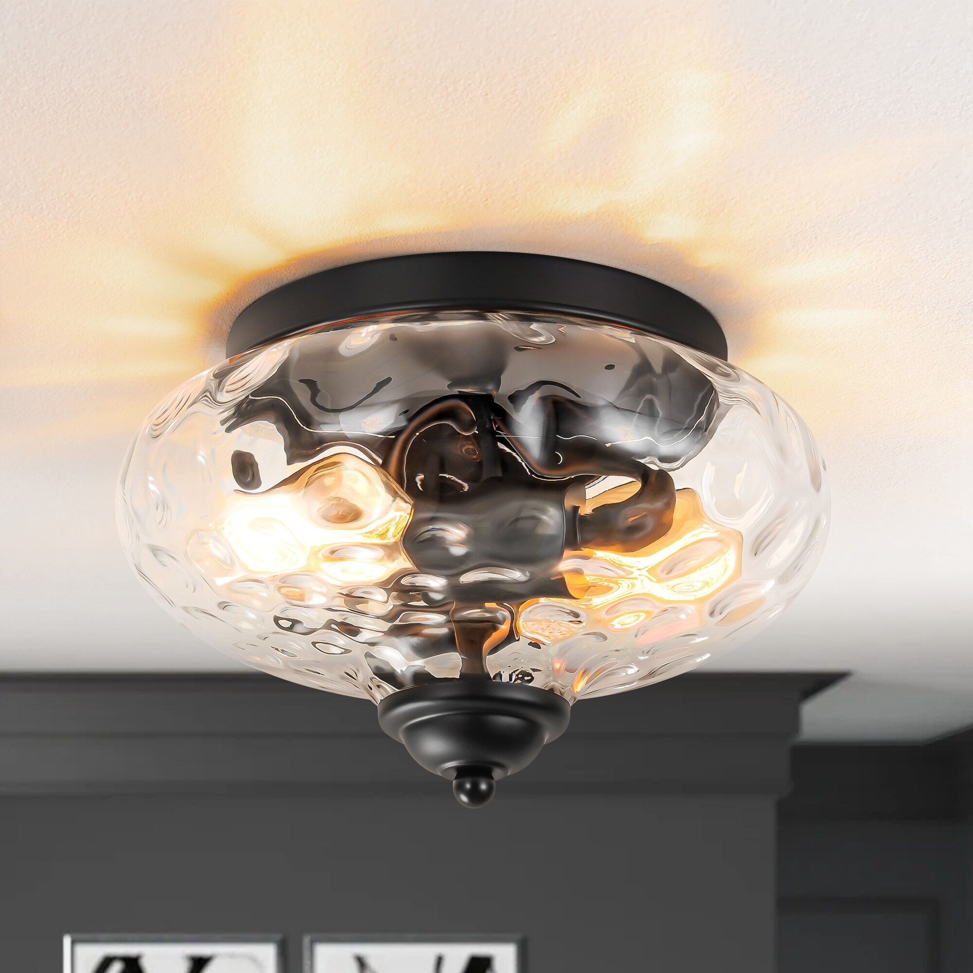 2 Light Mid Century Modern 10.23 Glass Simple Urn Flush Mount Light On Sale Bed Bath Beyond 34357457