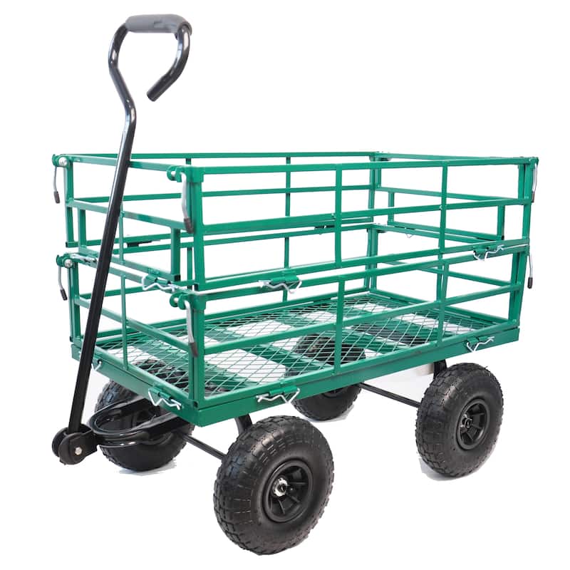Wagon Cart Garden cart trucks make it easier to transport firewood - Green