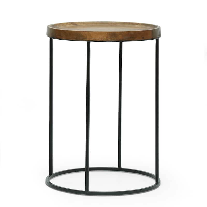 Gambier Modern Industrial Handcrafted Mango Wood Nested Side Tables (Set of 3) by Christopher Knight Home