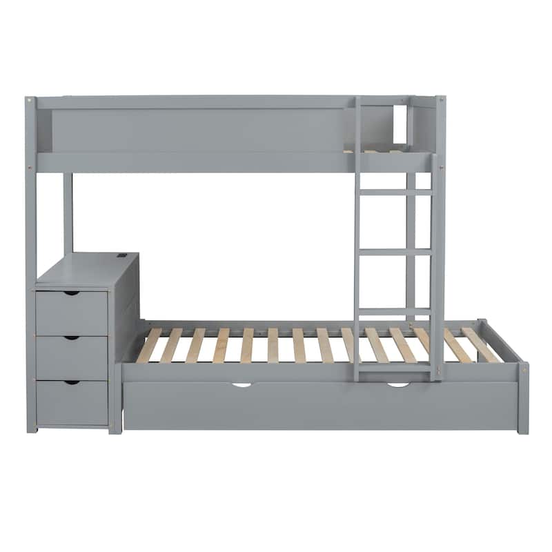 Twin Bunk Bed with Twin size Trundle