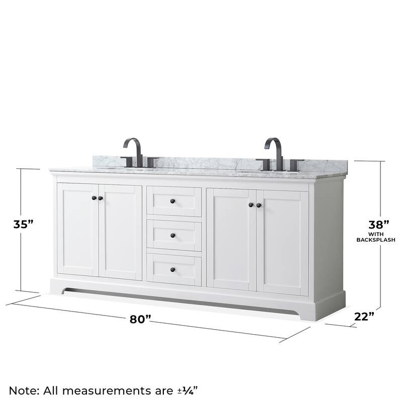 Wyndham Collection Avery 80" Free Standing Double Basin Vanity Set