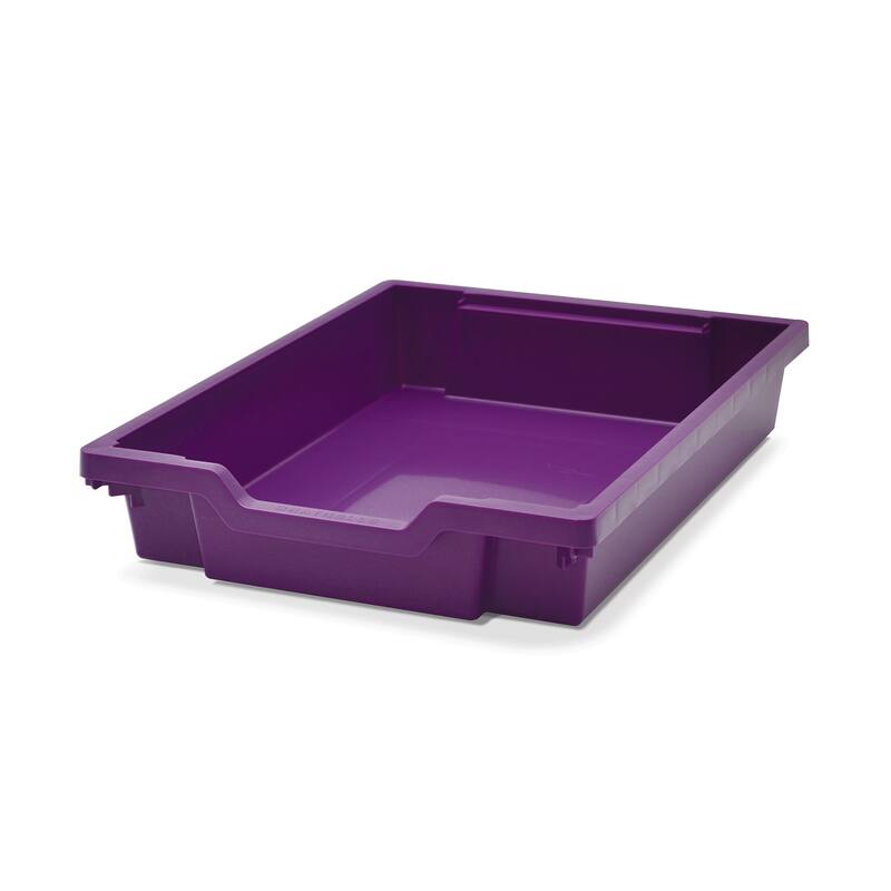 Gratnells Shallow F1 Tray, Plum Purple, 12.3" x 16.8" x 3", Heavy Duty School, Industrial & Utility Bins, Pack of 8