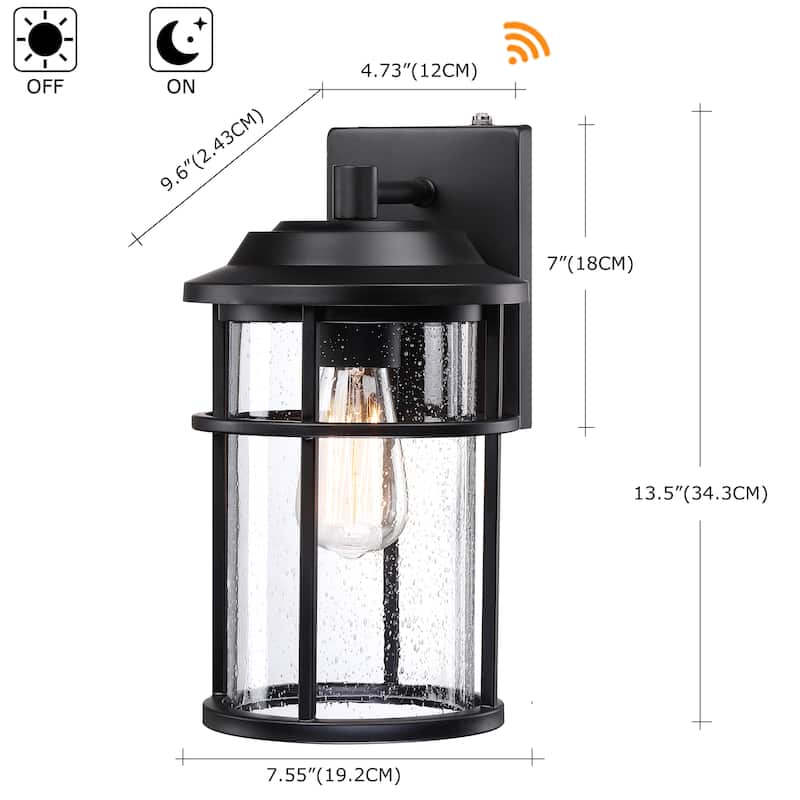 2Pack-1 Light Outdoor Wall Light Dusk to Dawn - 7.56"x9.6"x13.54"