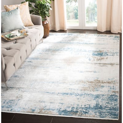 SAFAVIEH Eclipse Athena Vintage Boho Abstract Viscose Rug with Fringe
