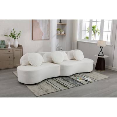 103.9" Modern Living Room Sofa Lamb Velvet Upholstered Couch Furniture for Home
