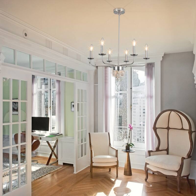 24.01 in. Modern Farmhouse Chandelier , 6-Light French Country Chandelier for Dining Room Living Room Bedroom Kitchen