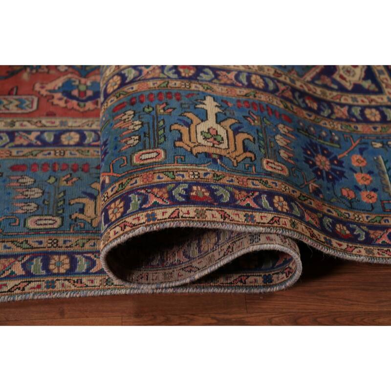 Orange Tabriz Persian Area Rug Handmade Wool Carpet - 9'3"x 12'10"