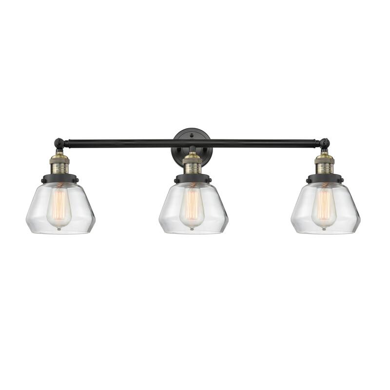 Innovations Lighting Fulton 3 Light 30" Wide Bathroom Vanity Light - Black Antique Brass / Clear