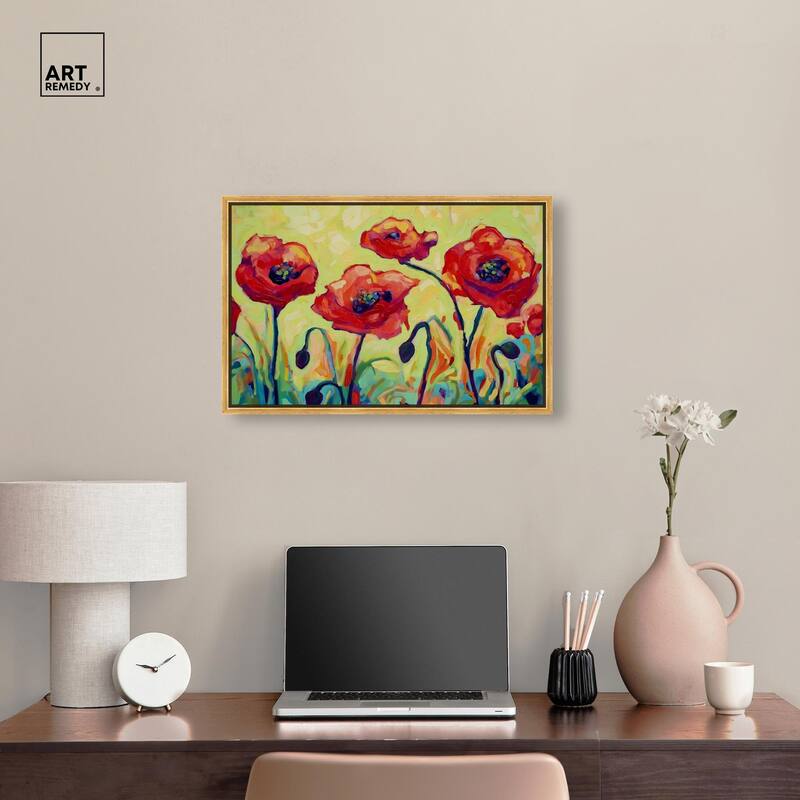 Red Poppy Field II Canvas by Art Remedy