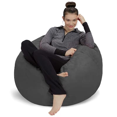 Plush, Ultra Soft Memory Foam Bean Bag Chair with Microsuede Cover - Stuffed Foam Filled Furniture and Accessories
