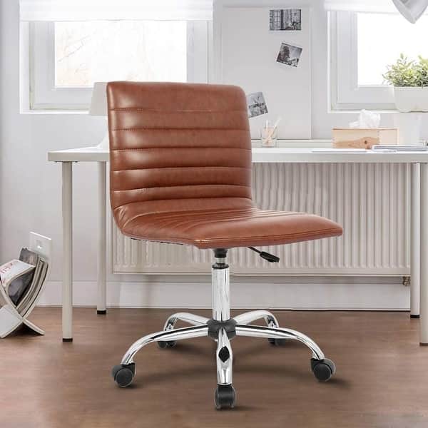 slide 2 of 41, Home Office Desk Chair Task Chairs Swivel Ribbed Task Vanity Chair