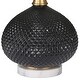 preview thumbnail 4 of 2, 27 Inch Glass Table Lamp with Round Base and Carved Diamond Pattern, Black - 27 H x 15 W x 15 L Inches