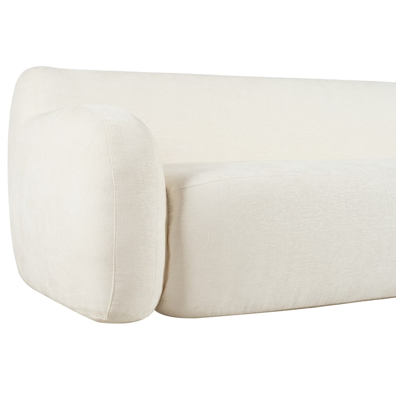 Streamlined Sofa with Curved Design and Extra-Large Seat Depth for Living Room or Guest Room