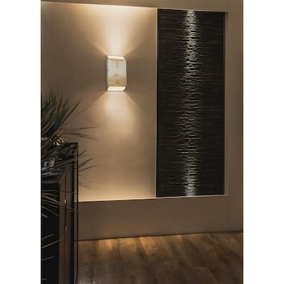 Ambiance Tapered Rectangle 1-light Greco Travertine LED Wall Sconce
