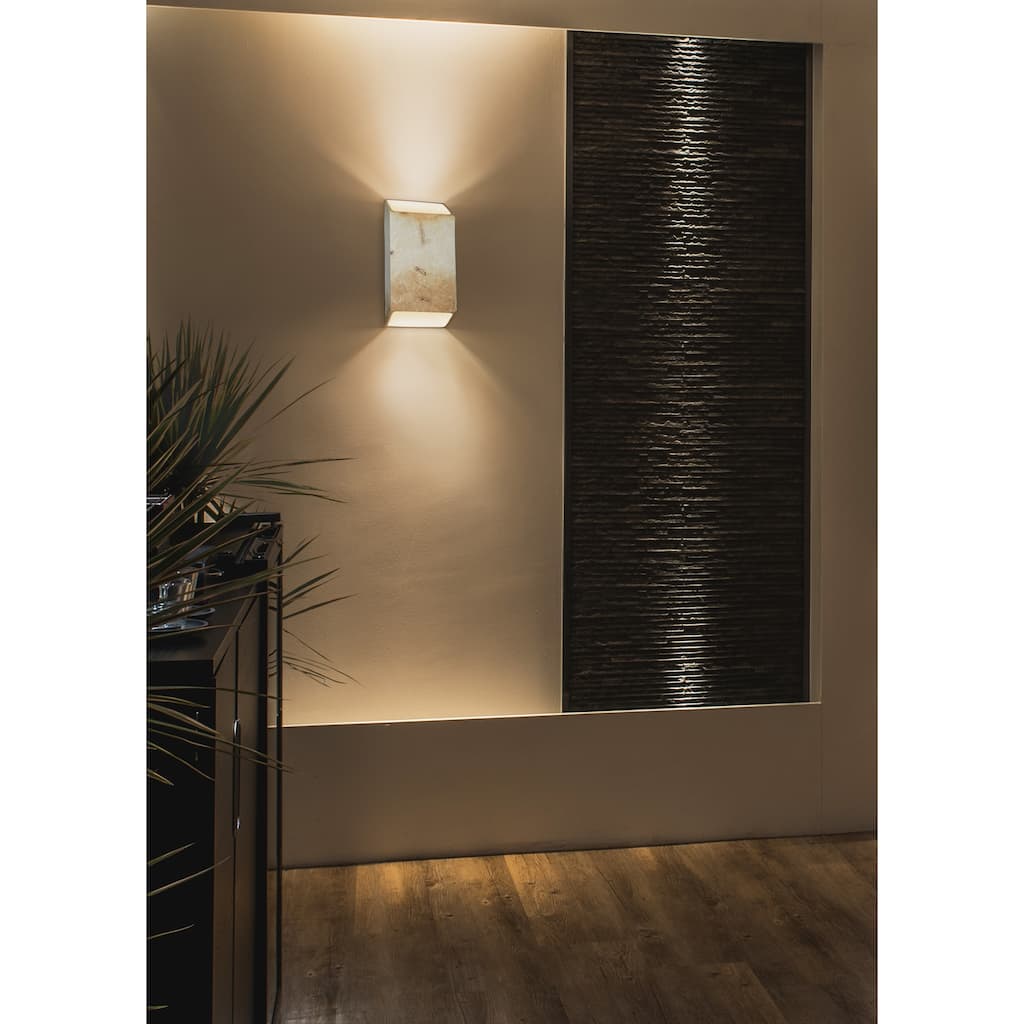 Ambiance Tapered Rectangle 1-light Greco Travertine LED Wall Sconce
