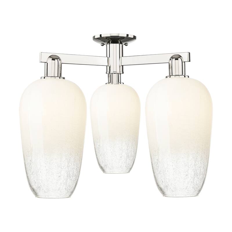 Innovations Lighting Downtown Urban - Brookhaven Flute - 3 Light 25" Semi-Flush Mount