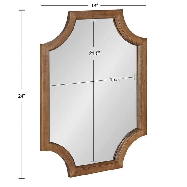 dimension image slide 10 of 18, Kate and Laurel Hogan Scalloped Wood Framed Mirror