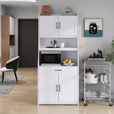 One-body Style Pantry Cabinet Storage Buffet with Doors