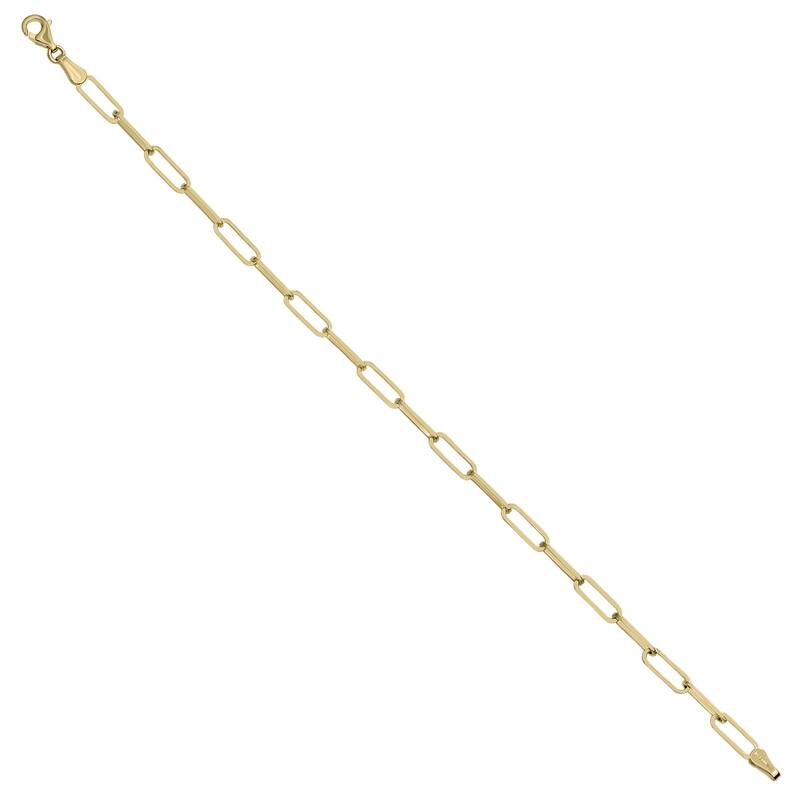 Marquee Jewels 14K Yellow Gold 3.6MM Paperclip Bracelet With Lobster Clasp