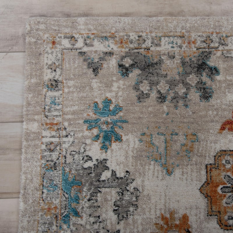 Alora Decor Cosmopolitan Traditional Beige Wool/Tencel Area Rug