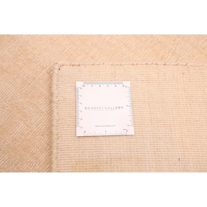 ECARPETGALLERY Hand Loomed Kashkuli Gabbeh Ivory Wool Rug - 6'9 x 9'6