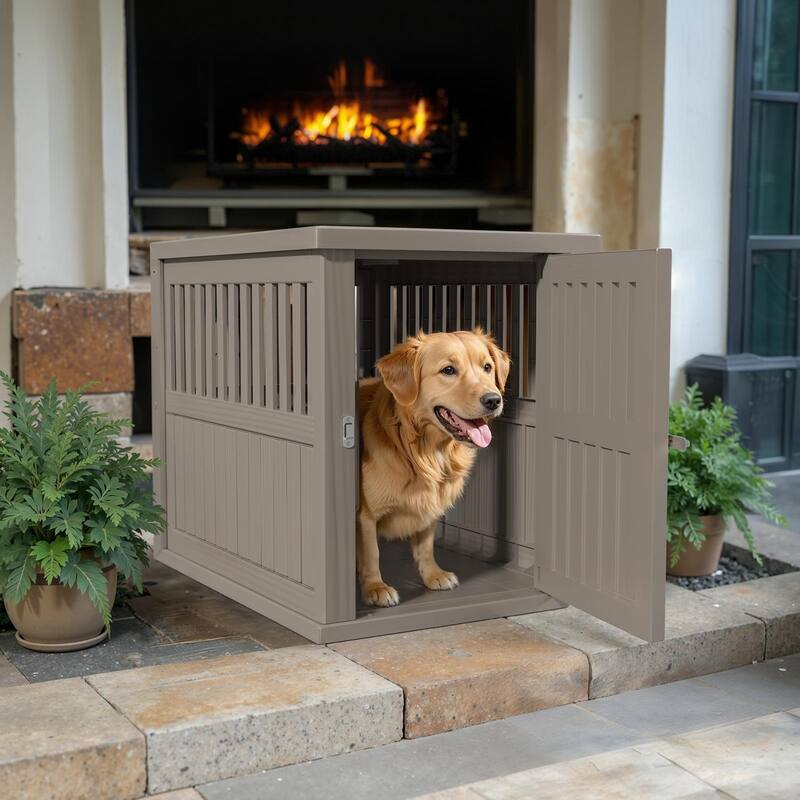 128 Light Coffee Indoor Dog Cage Cozy Retreat