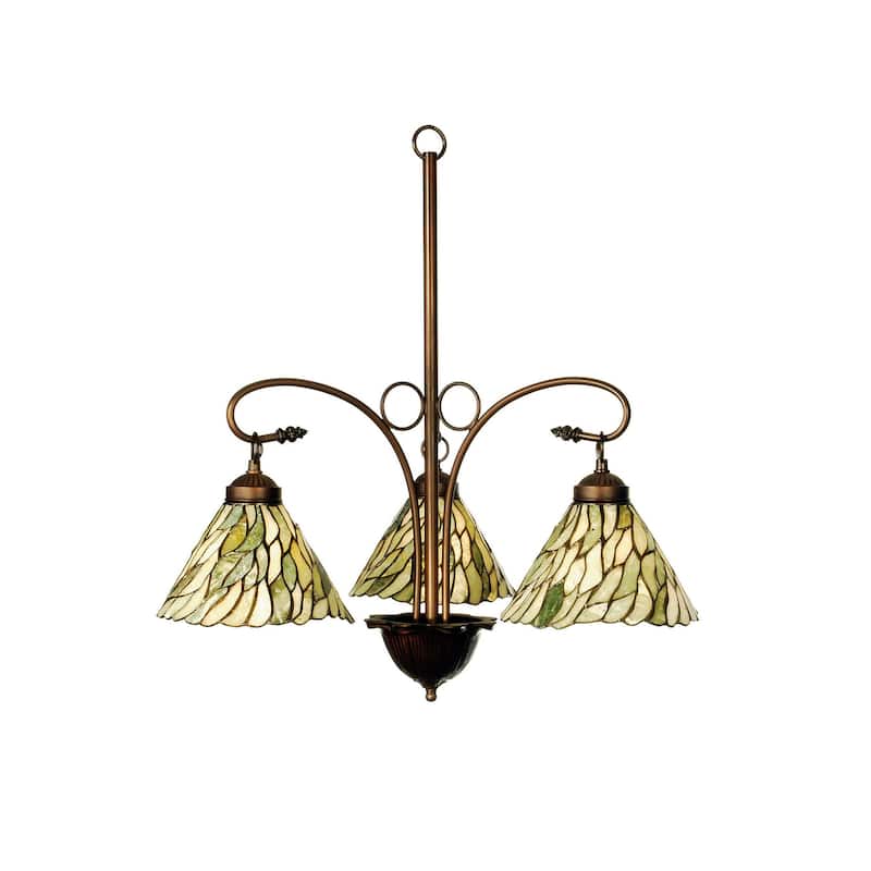Meyda Tiffany Willow Jadestone 3 Light 30" Wide Chandelier with - Natural