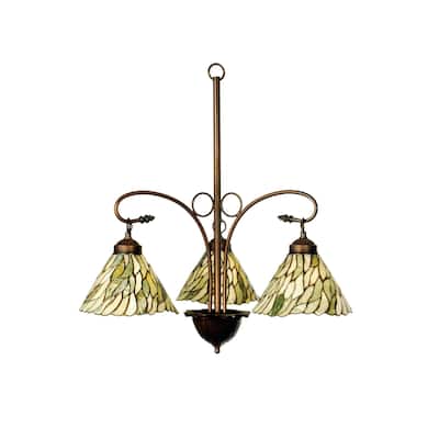 Meyda Tiffany Willow Jadestone 3 Light 30" Wide Chandelier with