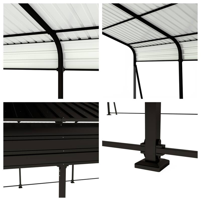 Outdoor Heavy Duty Metal Storage Canopy with Galvanized Steel Frame