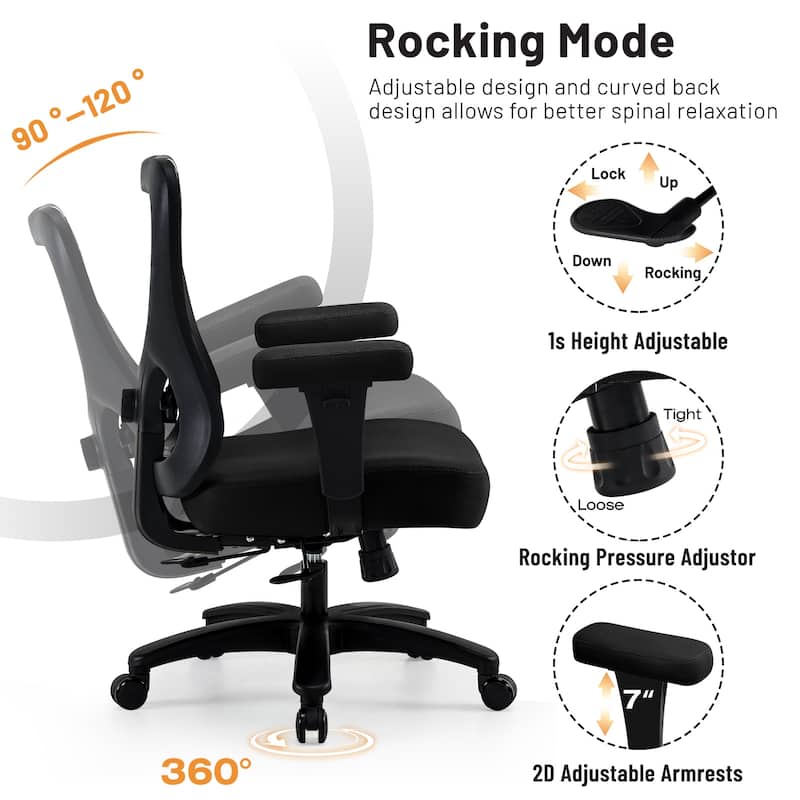 Big & Tall Office Chair Heavy Duty 400lbs Ergonomic Executive Mesh Chair with Adjustable Lumbar Support