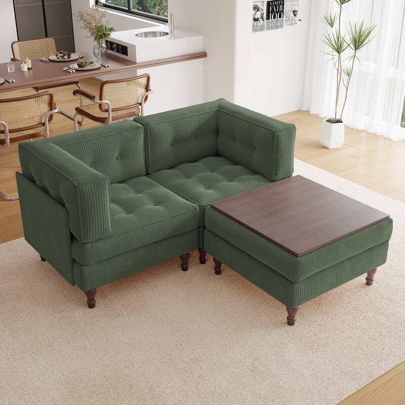 Madison Oversized Upholstered Corduroy Modular Sectional Sofa
