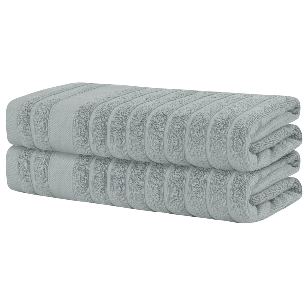 Striped 2-Piece Bath Towels Cotton Set, Soft Absorbent Quickdry & Lightweight Large Towels for Bathroom 28" x 56"