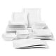 preview thumbnail 16 of 45, MALACASA Flora Wavy Modern Porcelain Dinnerware Set (Service for 6) White - 26 Piece