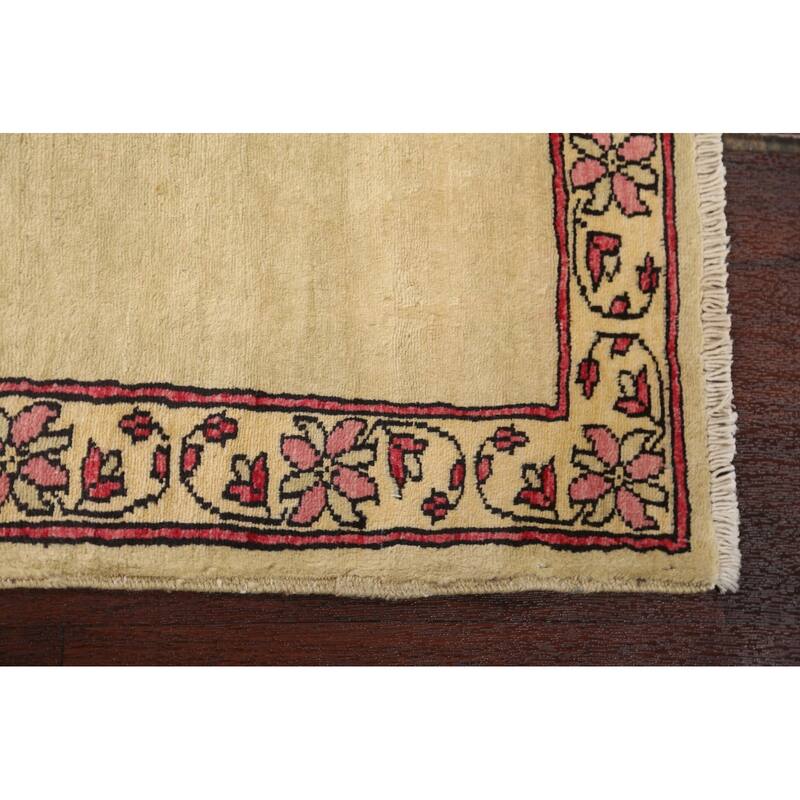 Geometric Oriental Wool Gabbeh Kashkoli Area Rug Hand-knotted Carpet - 1'11" x 2'6"