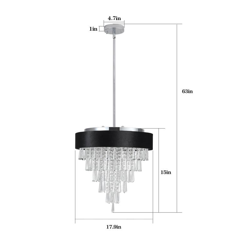 Modern Crystal Chandeliers, Round Chandelier for Dining Room,Luxury Ceiling Pendant Light Fixture for Living Room Bedroom Foyer