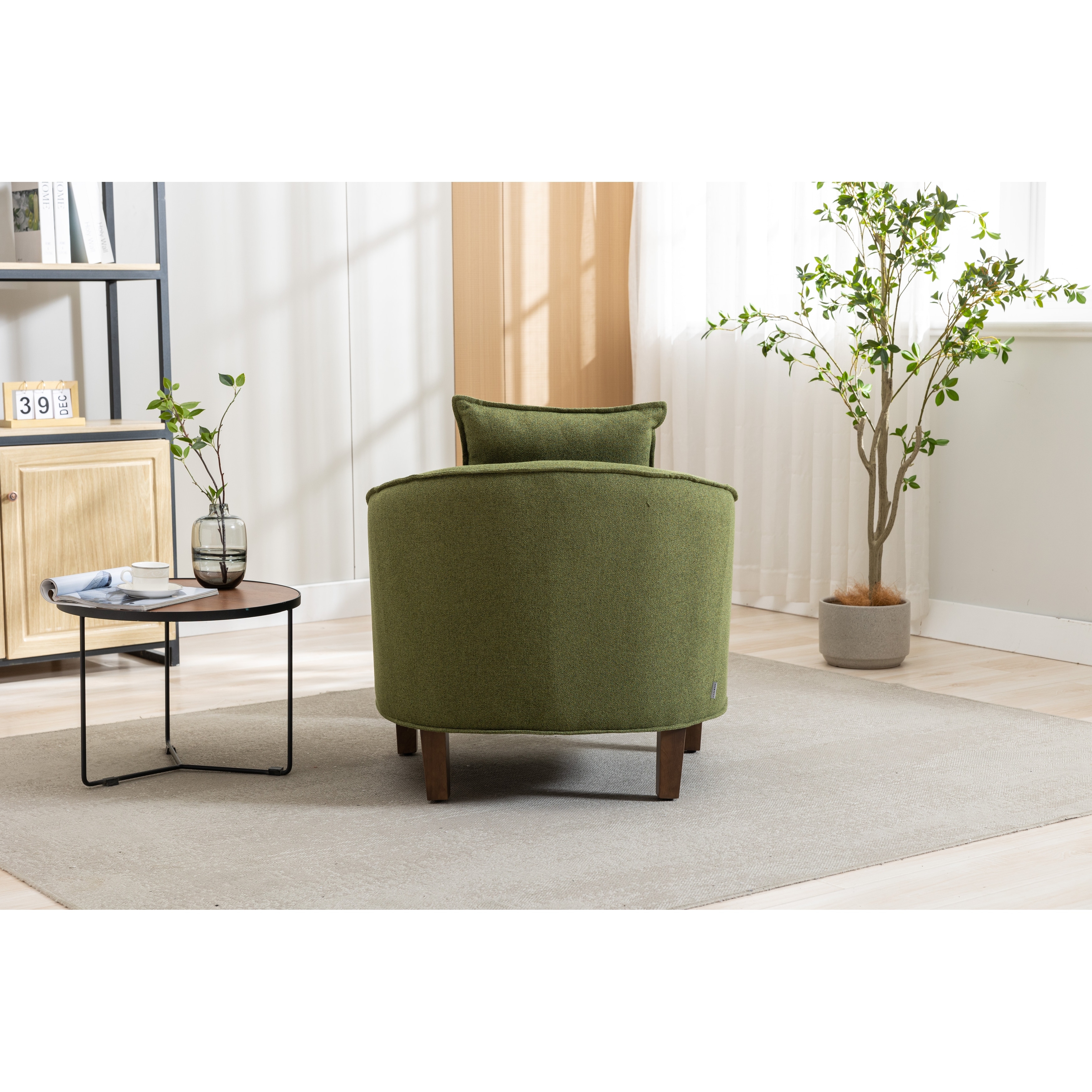 Barrel chair with ottoman deals