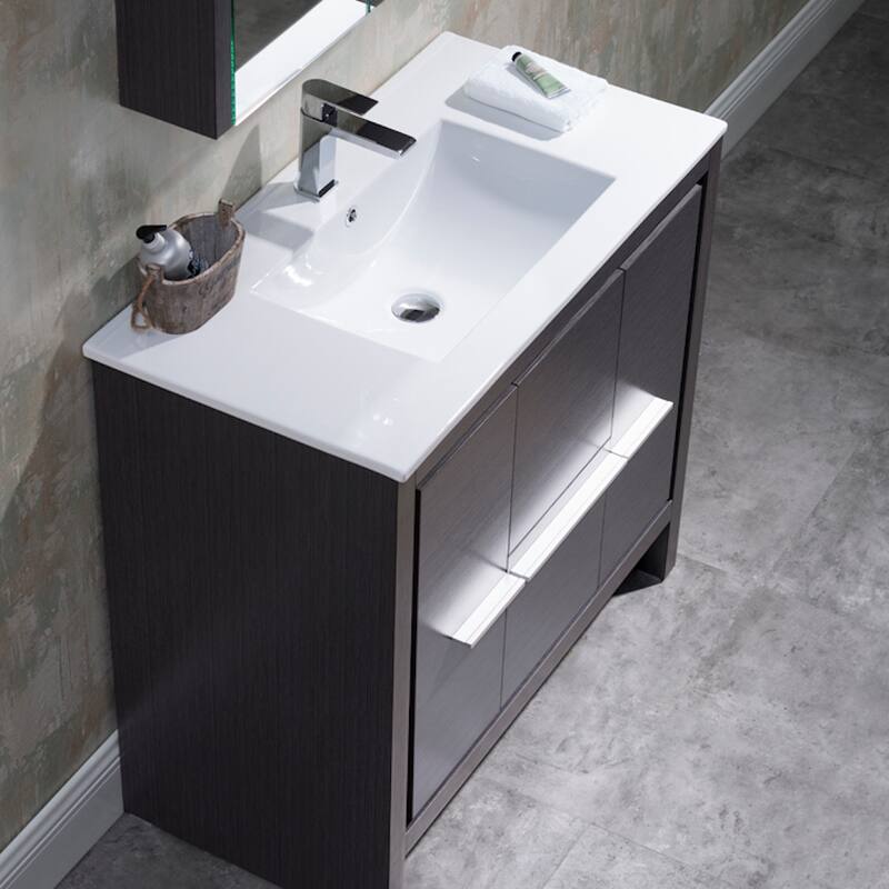 Solid Wood Bathroom Vanity with Mirror Medicine Cabinet