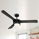 preview thumbnail 2 of 14, 52" Aerofanture Black Wood 3-blade LED Propeller Ceiling Fan with Light