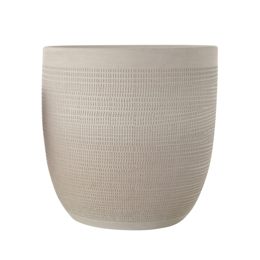Textured Stoneware Planter, Black